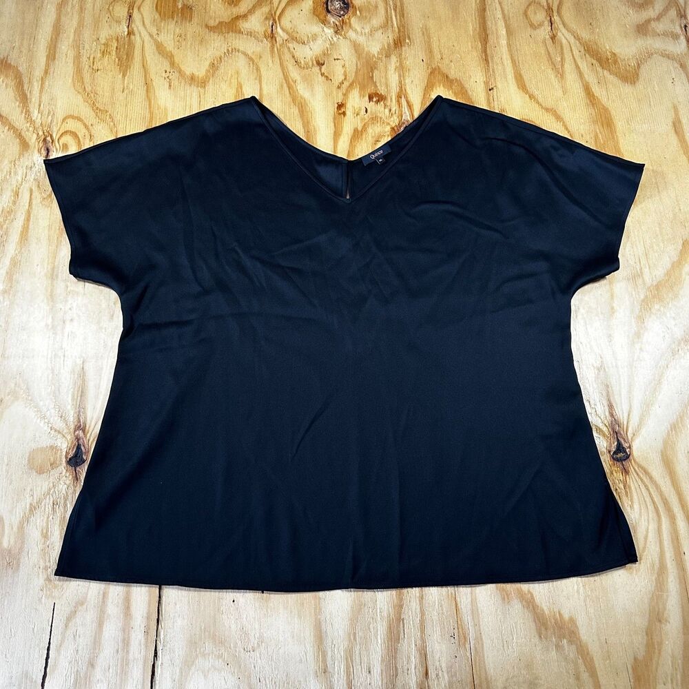 Quince Washable Silk V-Neck Blouse XL